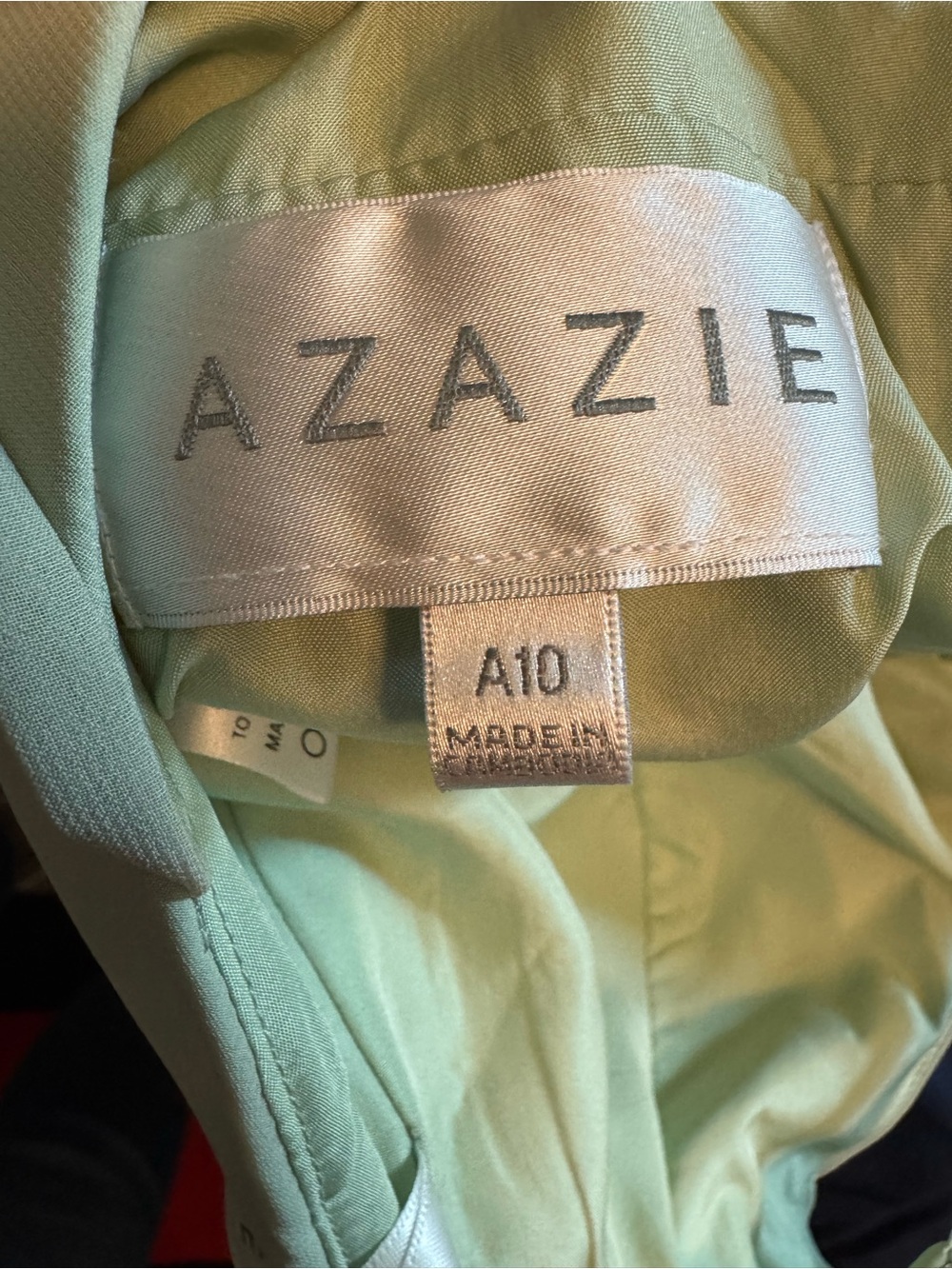 Azazie Everleigh Sage Green Bridesmaid Dress with High Slit + Garment Bag - Picture 9 of 11
